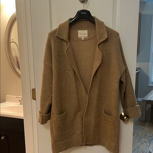 Thread and Supply Open Front Cardigan Coat in Camel